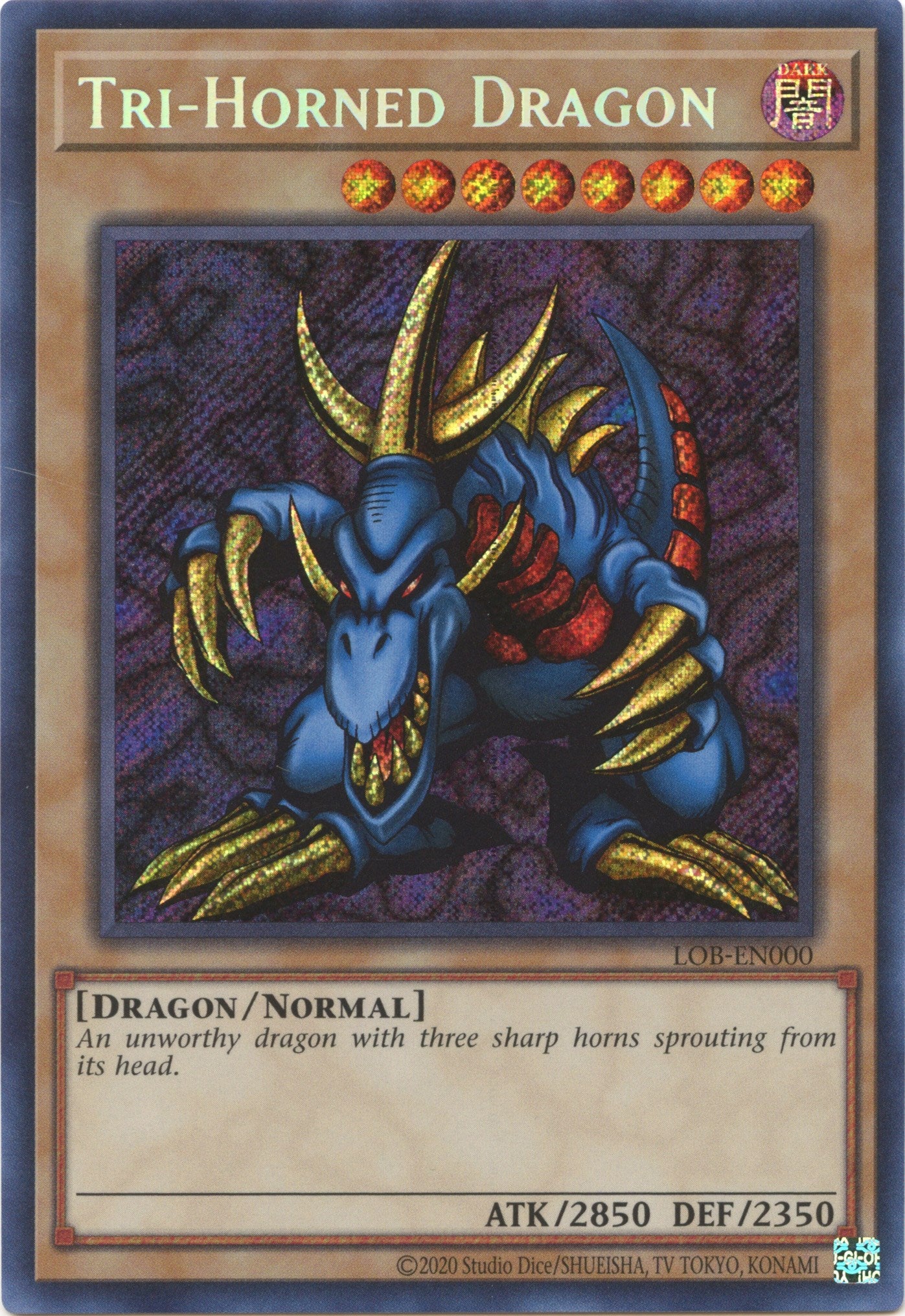 Tri-Horned Dragon (25th Anniversary) [LOB-EN000] Secret Rare | Good Games Morley