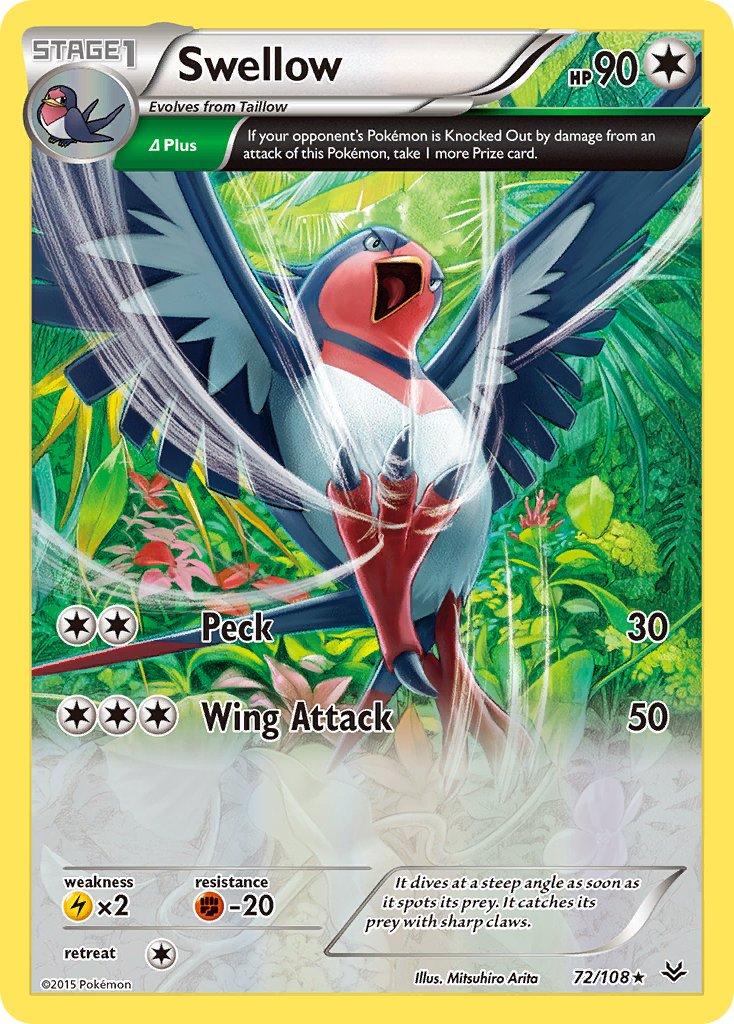 Swellow (72/108) (Theme Deck Exclusive) [XY: Roaring Skies] | Good Games Morley
