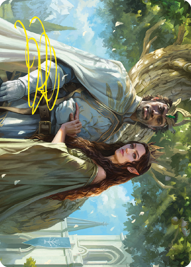 Aragorn and Arwen, Wed Art Card (Gold-Stamped Signature) [The Lord of the Rings: Tales of Middle-earth Art Series] | Good Games Morley