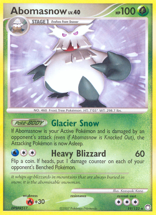 Abomasnow (19/123) [Diamond & Pearl: Mysterious Treasures] | Good Games Morley
