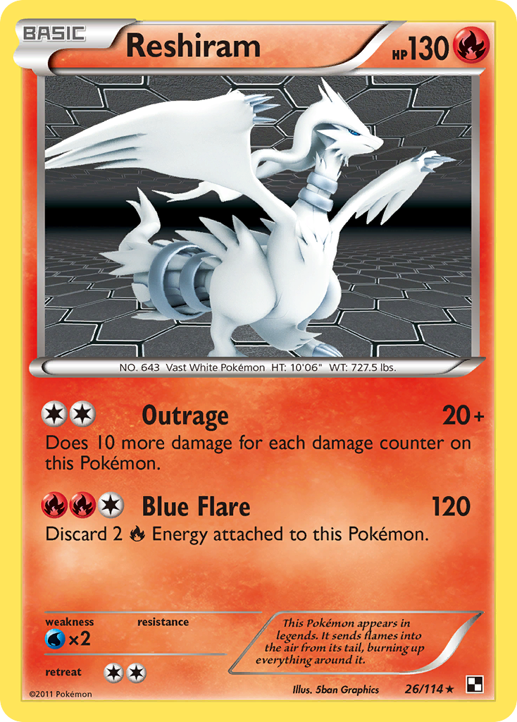 Reshiram (26/114) [Black & White: Base Set] | Good Games Morley