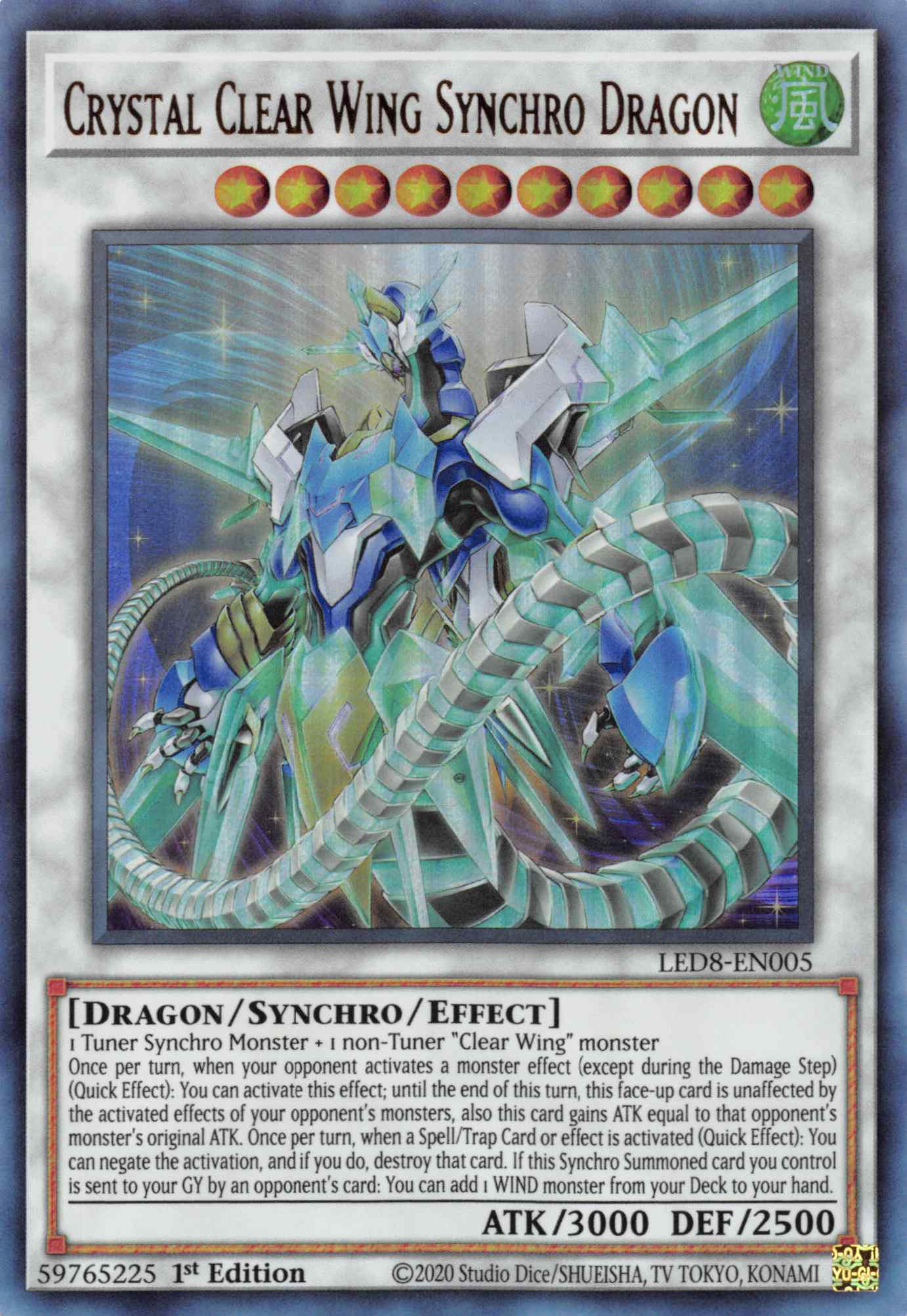 Crystal Clear Wing Synchro Dragon [LED8-EN005] Ultra Rare | Good Games Morley