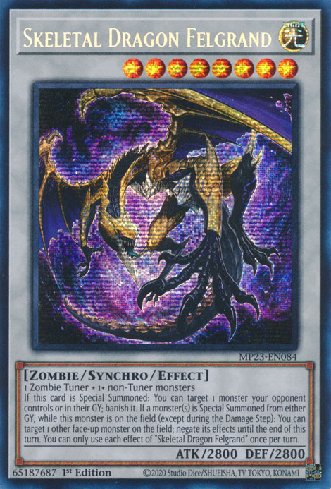 Skeletal Dragon Felgrand [MP23-EN084] Prismatic Secret Rare | Good Games Morley