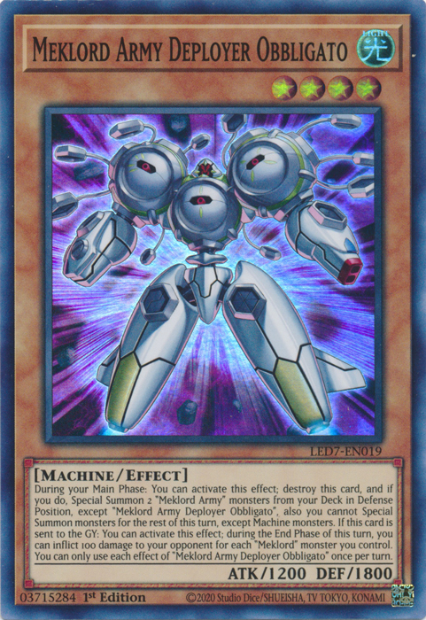 Meklord Army Deployer Obbligato [LED7-EN019] Super Rare | Good Games Morley