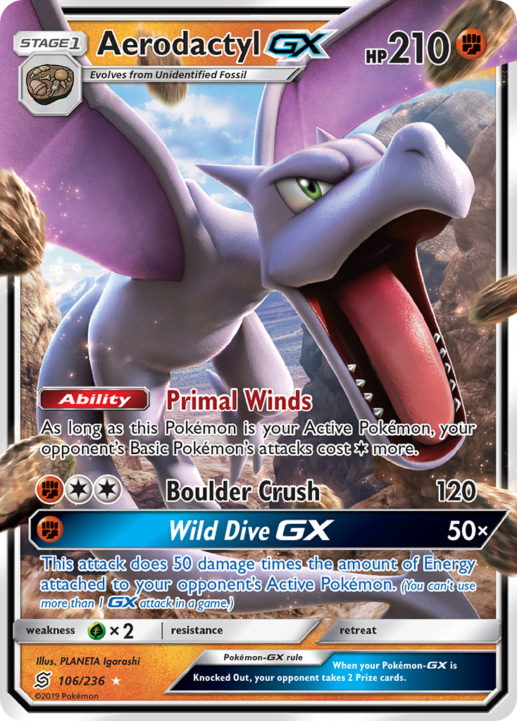 Aerodactyl GX (106/236) [Sun & Moon: Unified Minds] | Good Games Morley