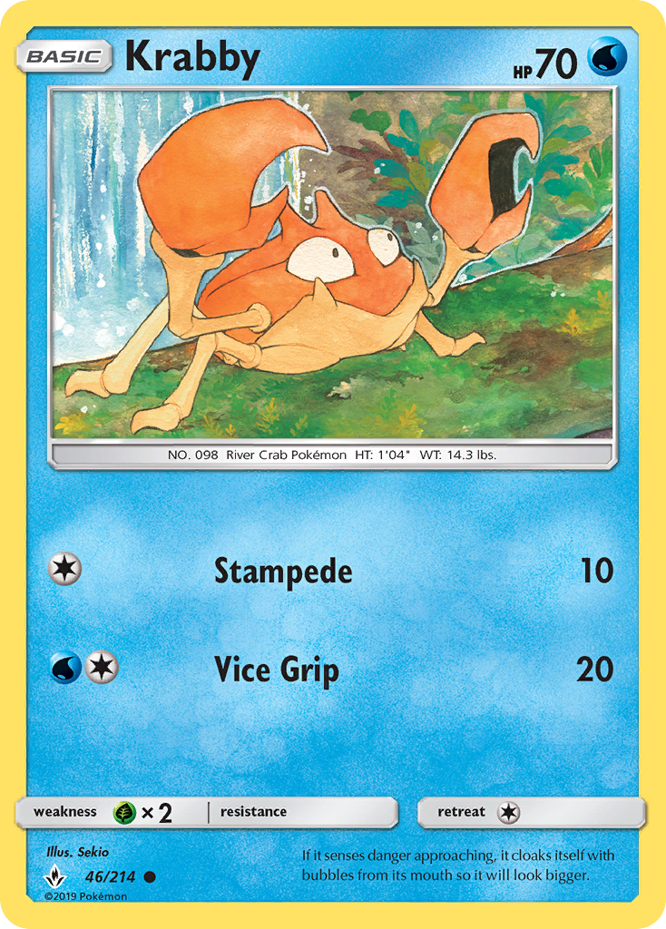 Krabby (46/214) [Sun & Moon: Unbroken Bonds] | Good Games Morley