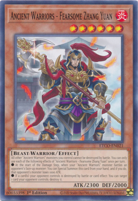 Ancient Warriors - Fearsome Zhang Yuan [ETCO-EN021] Common | Good Games Morley
