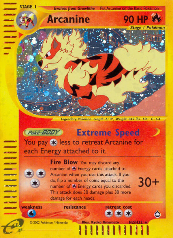 Arcanine (H2/H32) [Aquapolis] | Good Games Morley