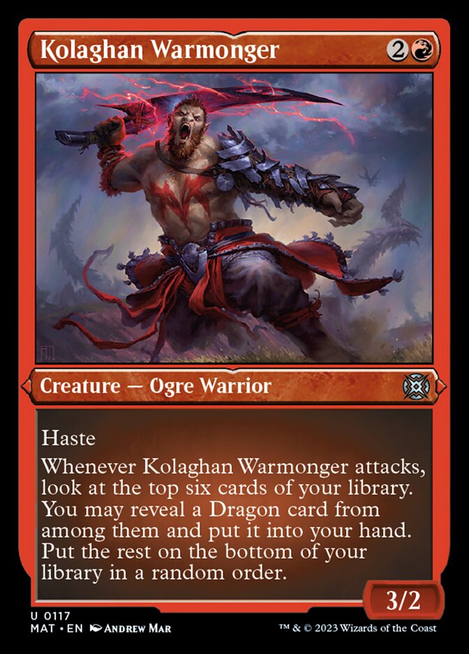 Kolaghan Warmonger (Foil Etched) [March of the Machine: The Aftermath] | Good Games Morley