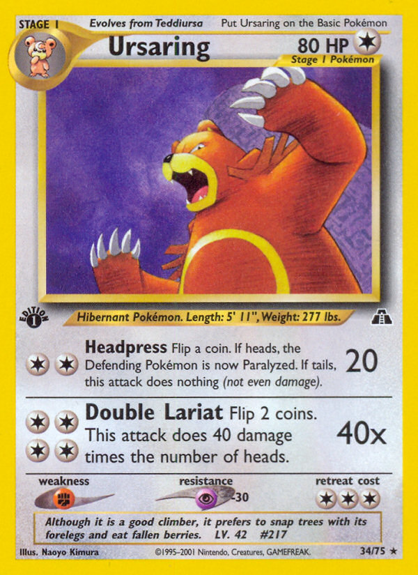 Ursaring (34/75) [Neo Discovery 1st Edition] | Good Games Morley
