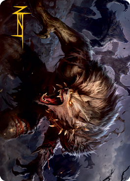 Village Reavers Art Card (Gold-Stamped Signature) [Innistrad: Midnight Hunt Art Series] | Good Games Morley