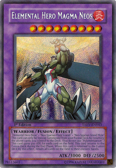 Elemental Hero Magma Neos [TAEV-EN043] Secret Rare | Good Games Morley