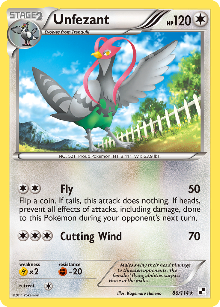 Unfezant (86/114) [Black & White: Base Set] | Good Games Morley