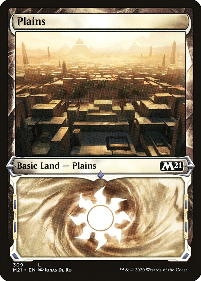 Plains (309) (Showcase) [Core Set 2021] | Good Games Morley