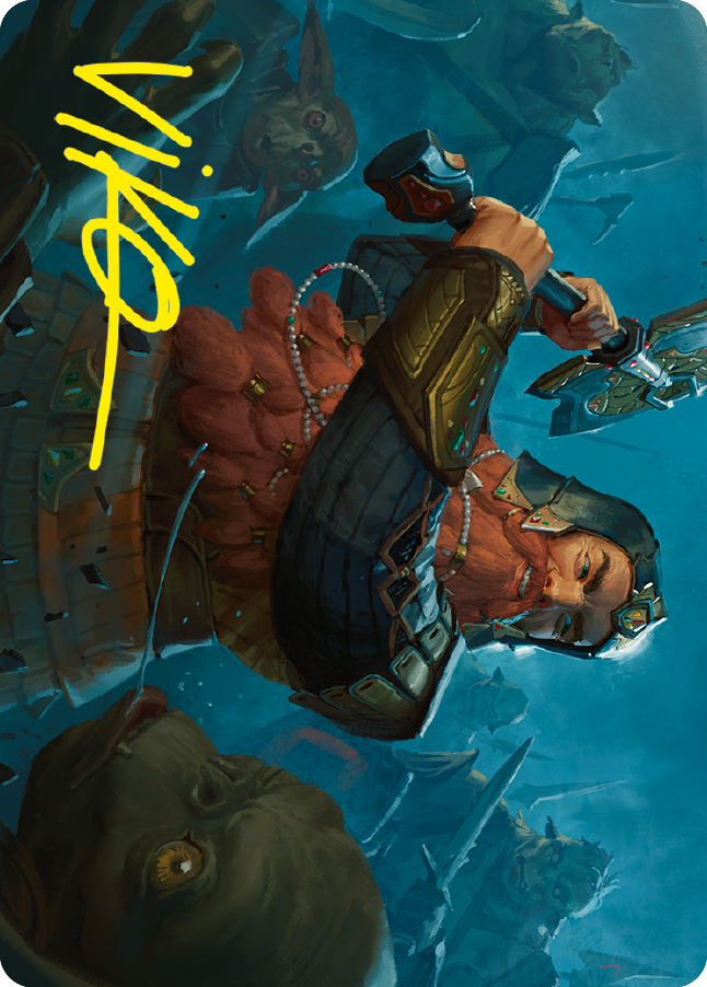 Gimli, Counter of Kills Art Card (10/81) (Gold-Stamped Signature) [The Lord of the Rings: Tales of Middle-earth Art Series] | Good Games Morley