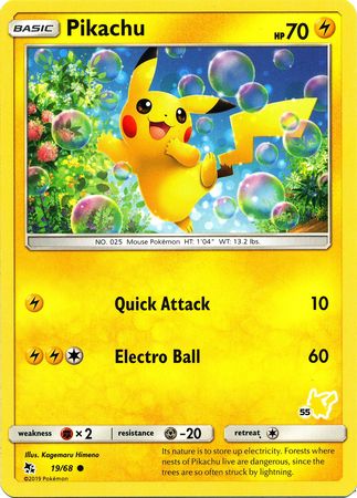 Pikachu (19/68) (Pikachu Stamp #55) [Battle Academy 2020] | Good Games Morley
