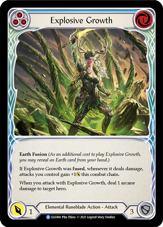 Explosive Growth (Blue) [ELE069] (Tales of Aria)  1st Edition Rainbow Foil | Good Games Morley