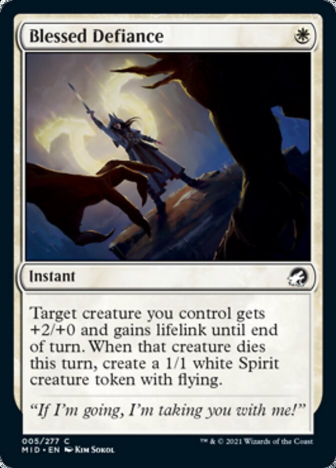 Blessed Defiance [Innistrad: Midnight Hunt] | Good Games Morley