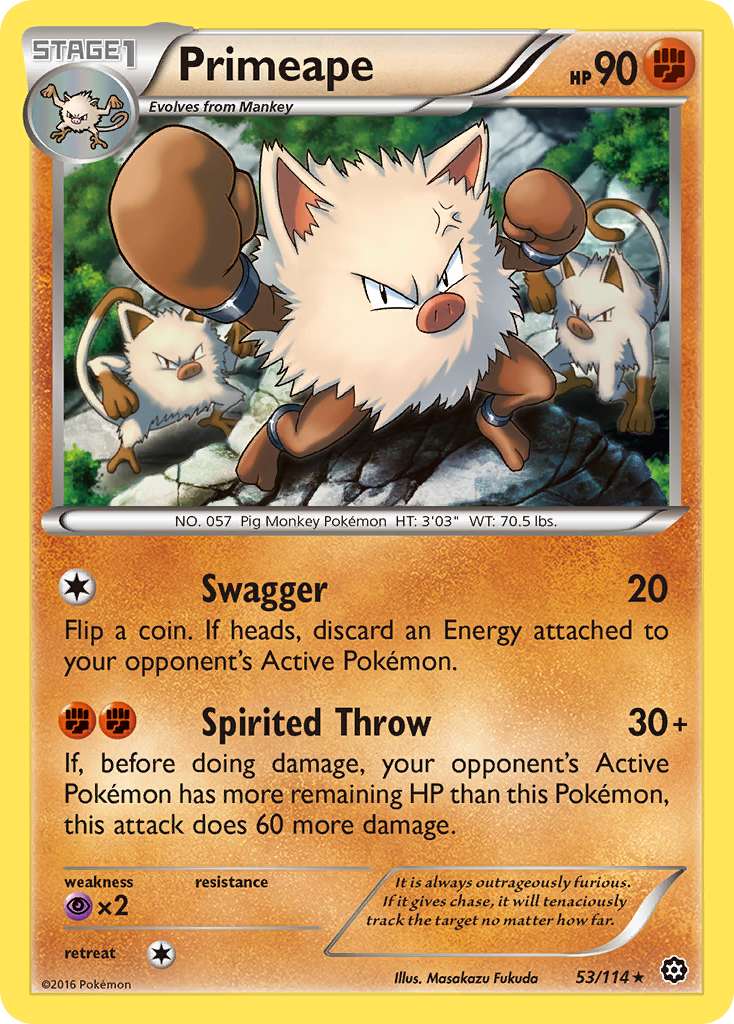 Primeape (53/114) [XY: Steam Siege] | Good Games Morley