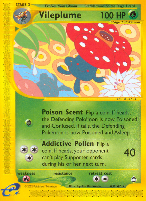 Vileplume (43/147) [Aquapolis] | Good Games Morley