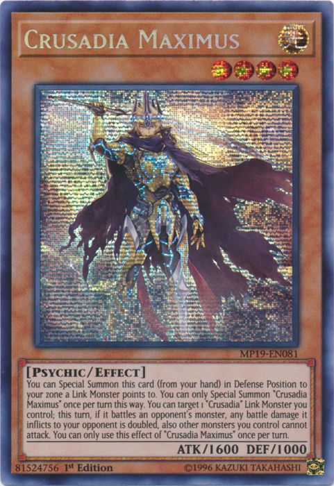Crusadia Maximus [MP19-EN081] Prismatic Secret Rare | Good Games Morley