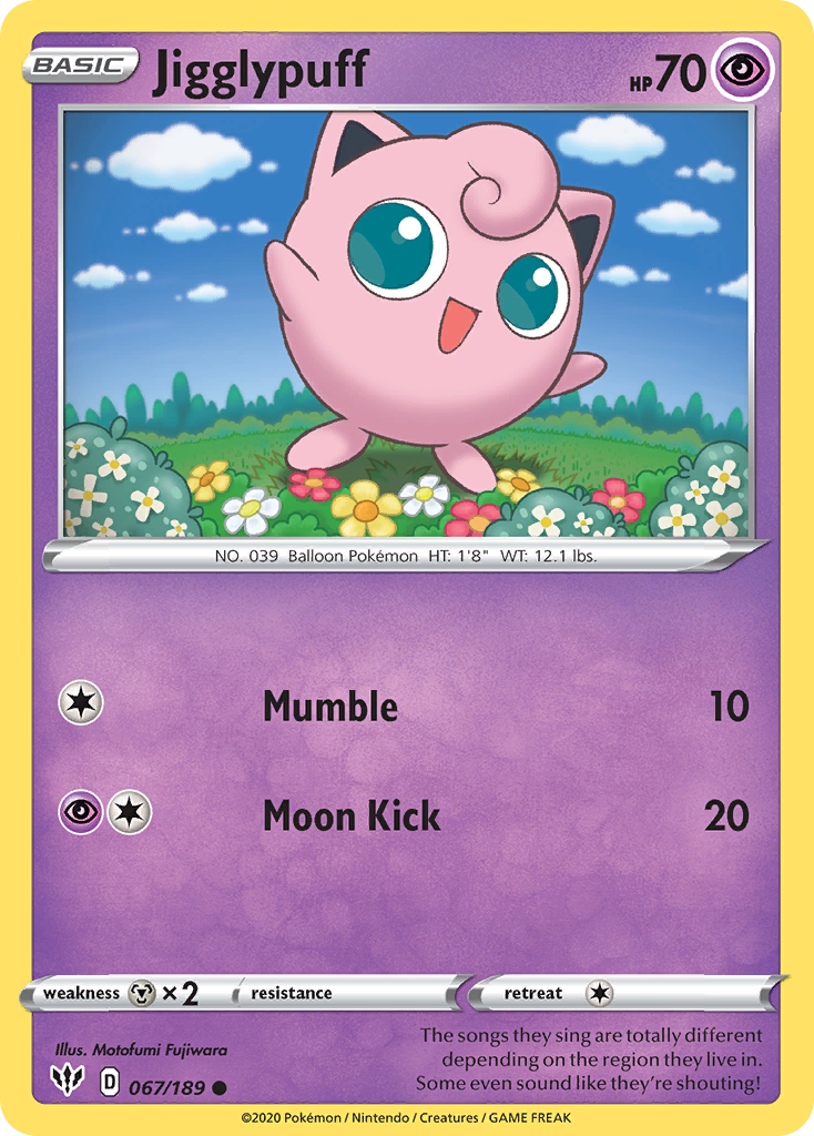 Jigglypuff (067/189) [Sword & Shield: Darkness Ablaze] | Good Games Morley