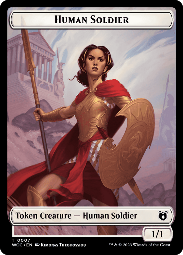 Pirate // Human Soldier Double-Sided Token [Wilds of Eldraine Commander Tokens] | Good Games Morley