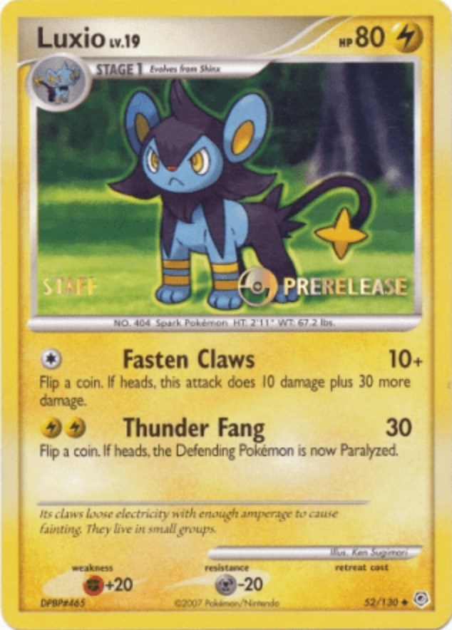 Luxio (52/130) (Prerelease Promo Staff) [Nintendo: Black Star Promos] | Good Games Morley