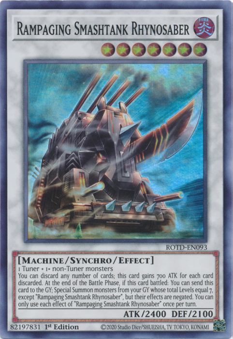 Rampaging Smashtank Rhynosaber [ROTD-EN093] Super Rare | Good Games Morley