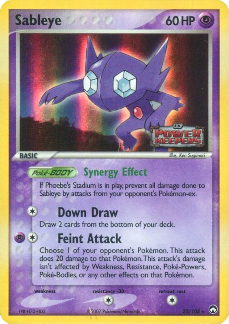 Sableye (22/108) (Stamped) [EX: Power Keepers] | Good Games Morley