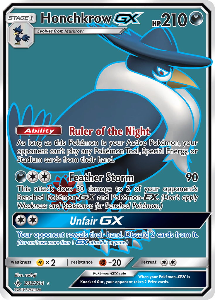 Honchkrow GX (202/214) [Sun & Moon: Unbroken Bonds] | Good Games Morley