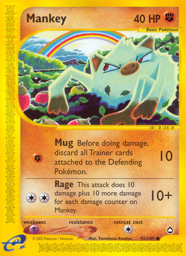 Mankey (92/147) [Aquapolis] | Good Games Morley