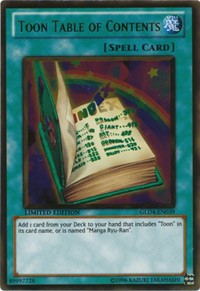 Toon Table of Contents [GLD4-EN039] Gold Rare | Good Games Morley