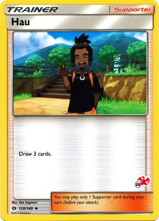 Hau (120/149) (Charizard Stamp #28) [Battle Academy 2020] | Good Games Morley