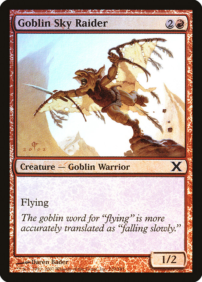 Goblin Sky Raider (Premium Foil) [Tenth Edition] | Good Games Morley