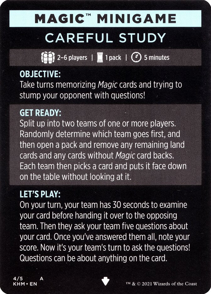 Careful Study (Magic Minigame) [Kaldheim Minigame] | Good Games Morley