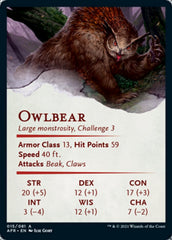 Owlbear Art Card [Dungeons & Dragons: Adventures in the Forgotten Realms Art Series] | Good Games Morley