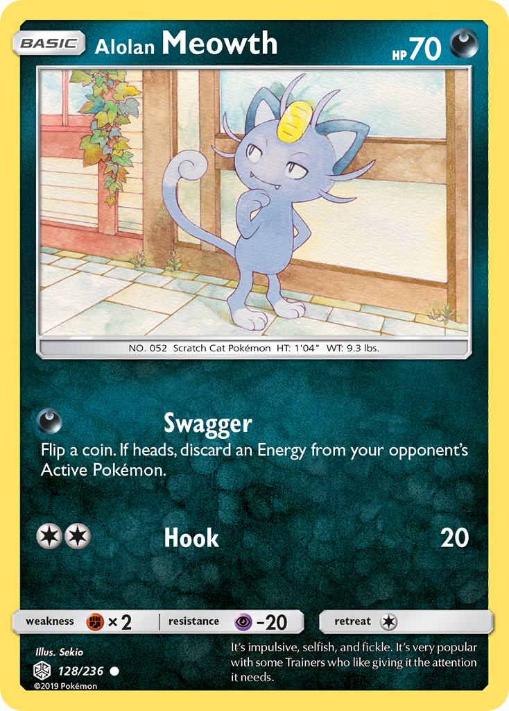 Alolan Meowth (128/236) [Sun & Moon: Cosmic Eclipse] | Good Games Morley