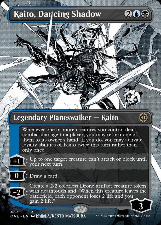 Kaito, Dancing Shadow (Borderless Manga Step-and-Compleat Foil) [Phyrexia: All Will Be One] | Good Games Morley