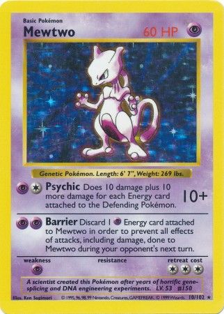 Mewtwo (10/102) [Base Set Shadowless Unlimited] | Good Games Morley