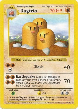 Dugtrio (19/102) [Base Set Shadowless Unlimited] | Good Games Morley