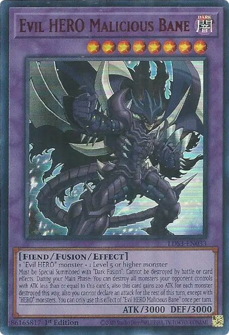 Evil HERO Malicious Bane (Red) [LDS3-EN033] Ultra Rare | Good Games Morley