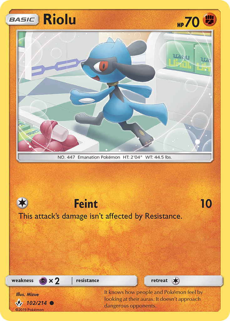 Riolu (102/214) [Sun & Moon: Unbroken Bonds] | Good Games Morley