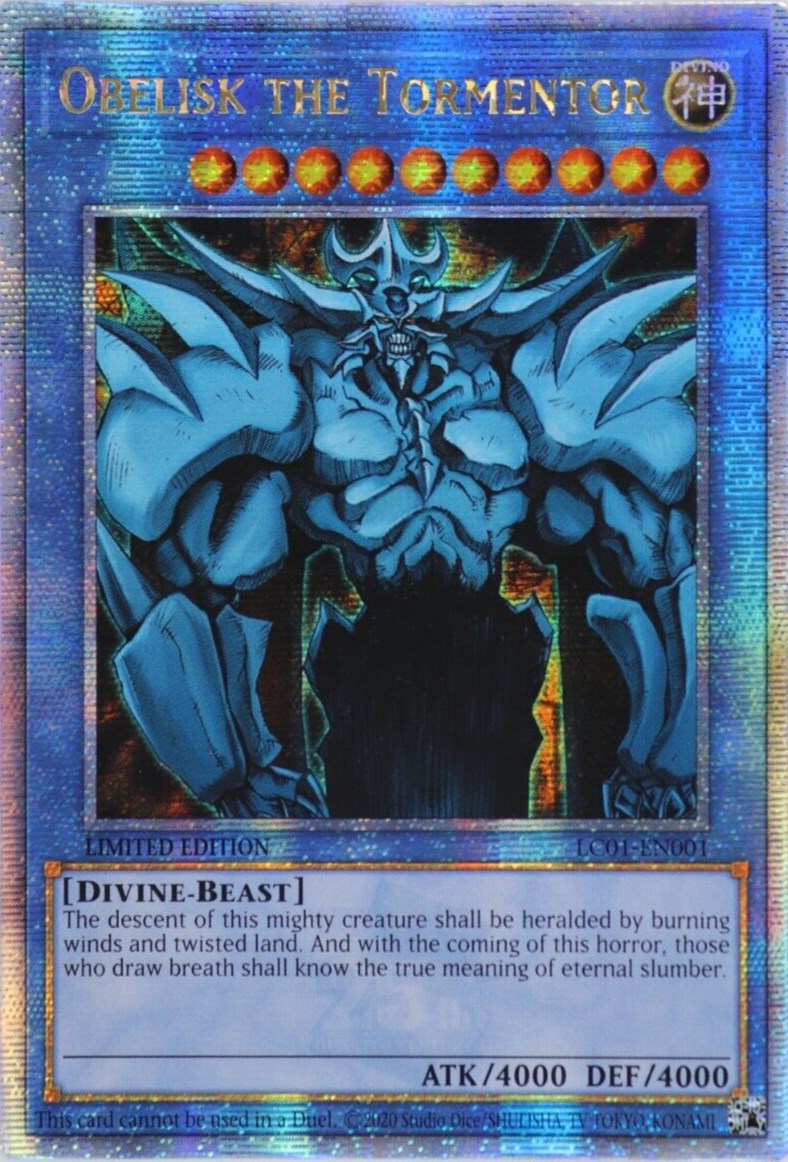 Obelisk the Tormentor (25th Anniversary) [LC01-EN001] Quarter Century Secret Rare | Good Games Morley
