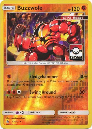Buzzwole (77/131) (League Promo) [Sun & Moon: Forbidden Light] | Good Games Morley
