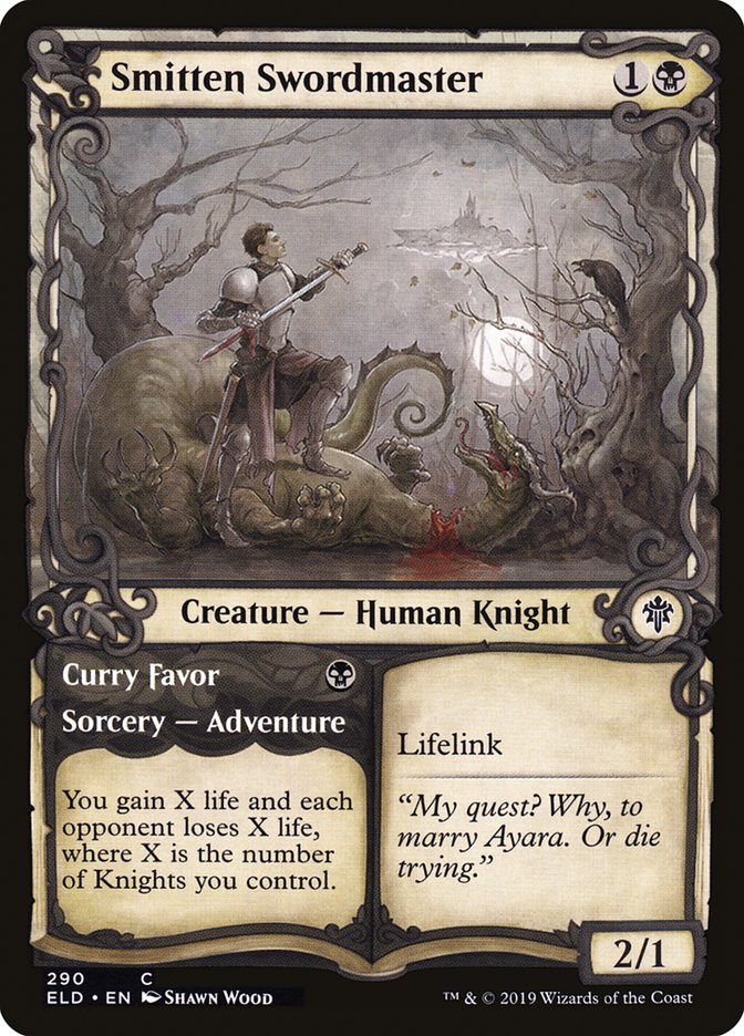 Smitten Swordmaster // Curry Favor (Showcase) [Throne of Eldraine] | Good Games Morley