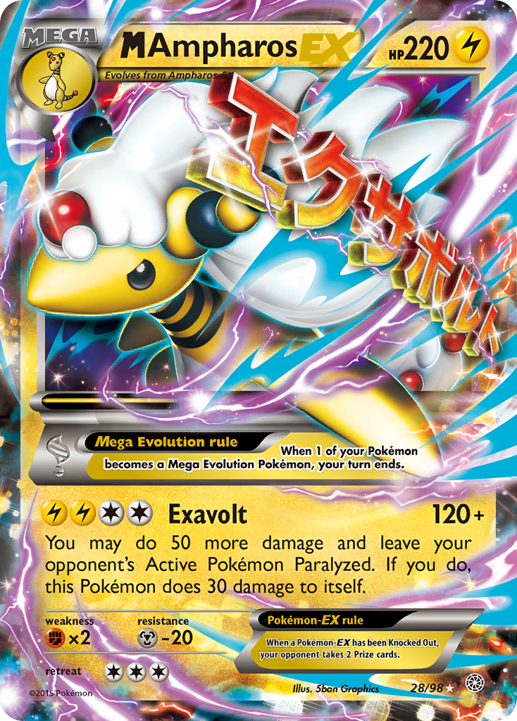 M Ampharos EX (28/98) [XY: Ancient Origins] | Good Games Morley