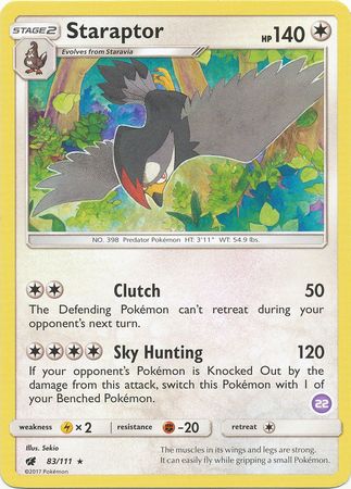 Staraptor (83/111) (Deck Exclusive #22) [Sun & Moon: Trainer Kit - Alolan Sandslash] | Good Games Morley