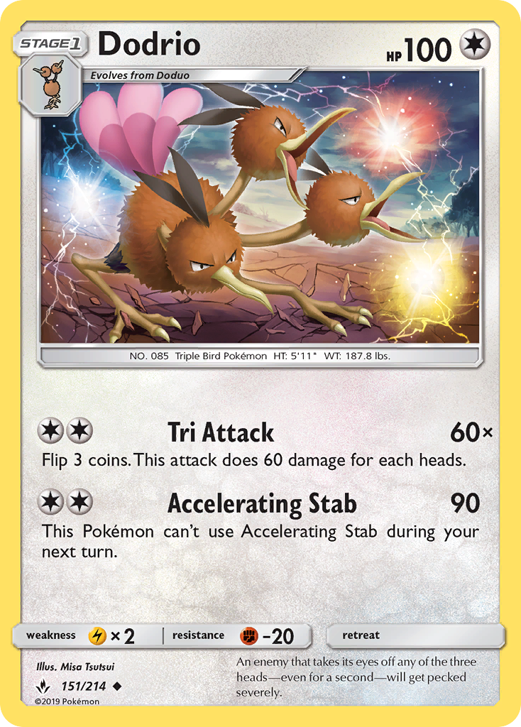 Dodrio (151/214) [Sun & Moon: Unbroken Bonds] | Good Games Morley