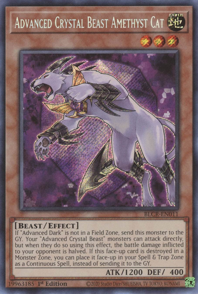 Advanced Crystal Beast Amethyst Cat [BLCR-EN011] Secret Rare | Good Games Morley